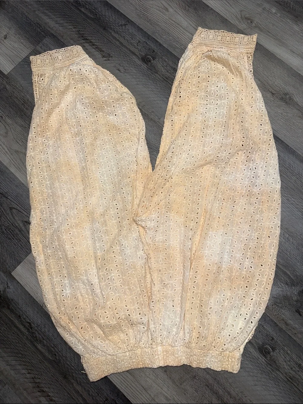 Free People Sweet Tea Eyelet Washed Lounge Pants bottoms